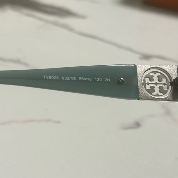 Tory Burch Teal Sunglasses with Silver Accents TY9028 w/case - Picture 5 of 6